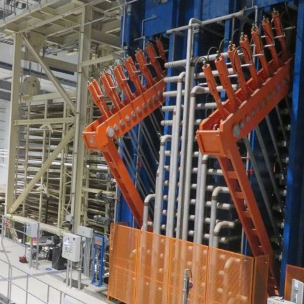 Platen structure inside facility.