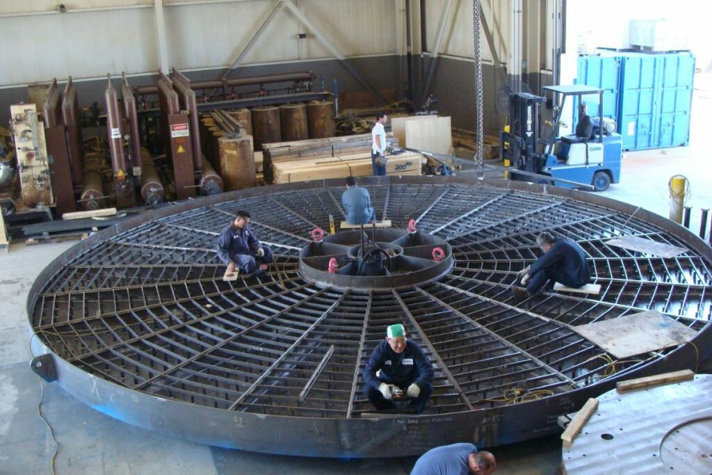 Dieffenbacher welding mid-welding.