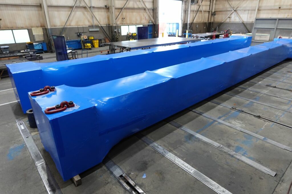 Packaged welding product being prepared for transport.