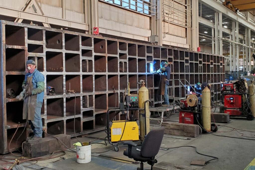 Dieffenbacher welding mid-welding.